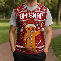 Oh Snap Christmas Knitted V-Neck Vest Xmas Holiday Patterns - Wonder Print Shop