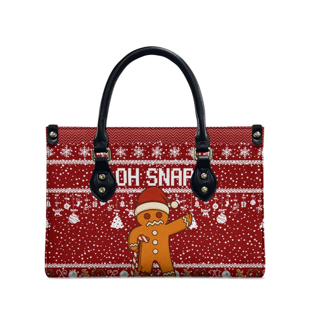 Oh Snap Christmas Leather Bag Xmas Holiday Patterns - Wonder Print Shop