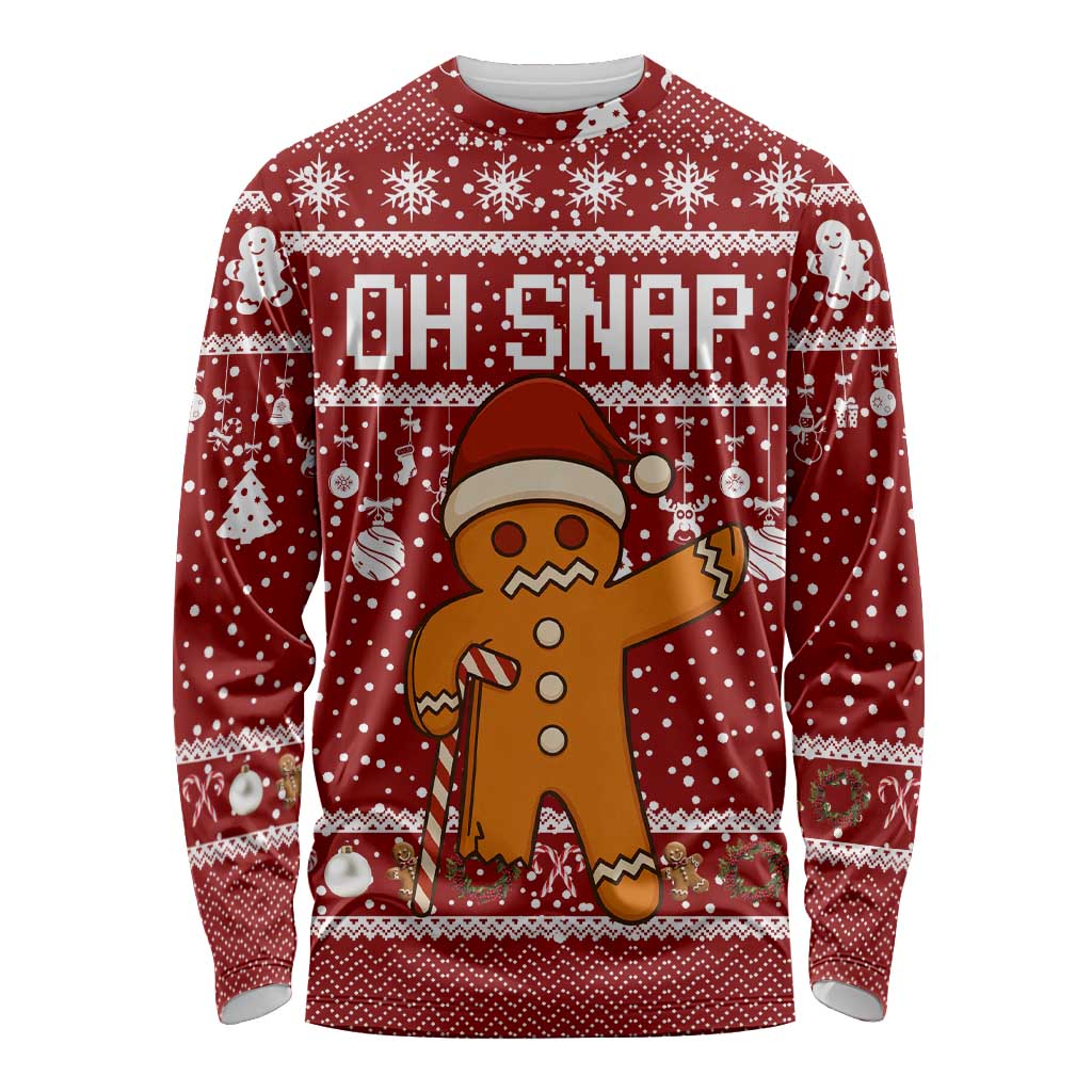 Oh Snap Christmas Long Sleeve Shirt Xmas Holiday Patterns - Wonder Print Shop