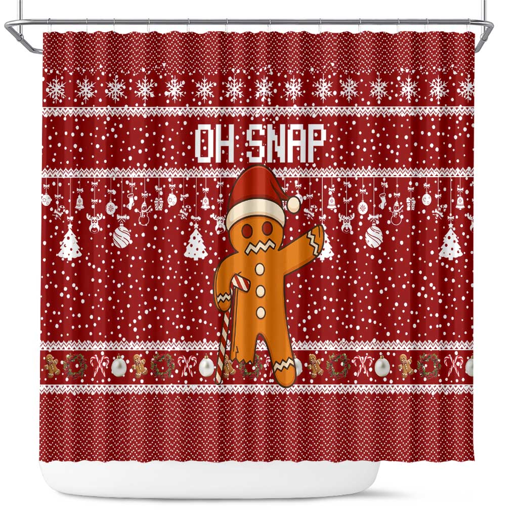 Oh Snap Christmas Shower Curtain Xmas Holiday Patterns - Wonder Print Shop