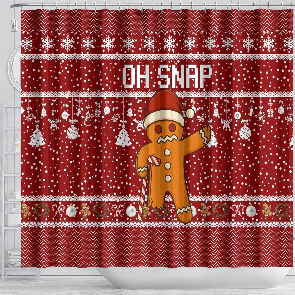 Oh Snap Christmas Shower Curtain Xmas Holiday Patterns - Wonder Print Shop