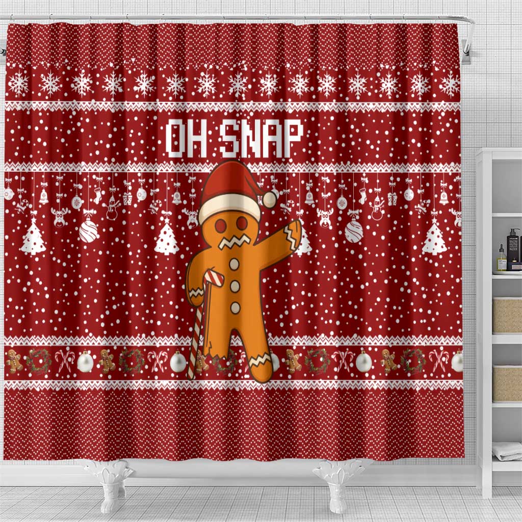 Oh Snap Christmas Shower Curtain Xmas Holiday Patterns - Wonder Print Shop