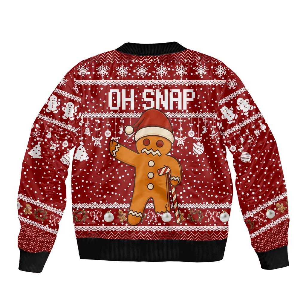 Oh Snap Christmas Sleeve Zip Bomber Jacket Xmas Holiday Patterns - Wonder Print Shop
