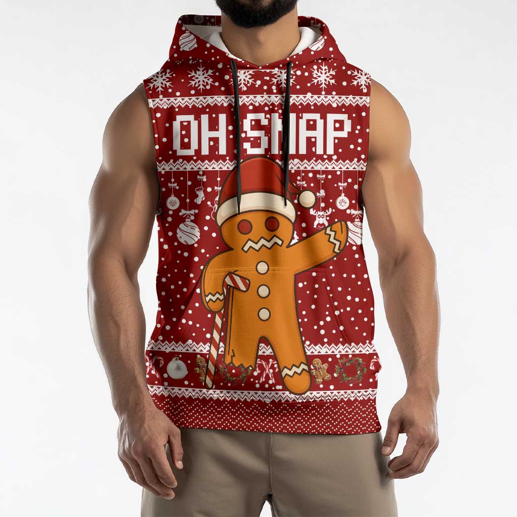 Oh Snap Christmas Sleeveless Hoodie Xmas Holiday Patterns - Wonder Print Shop