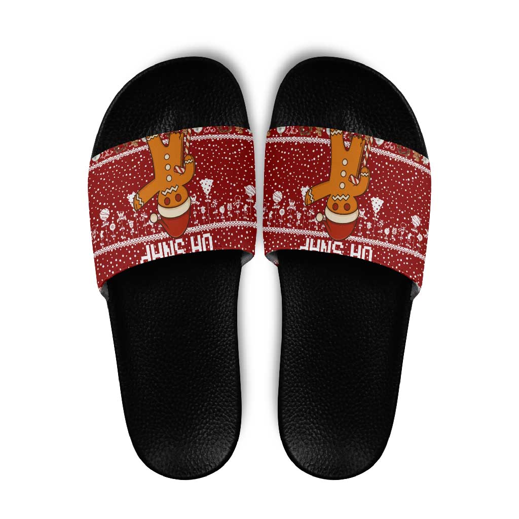 Oh Snap Christmas Slide Sandals Xmas Holiday Patterns - Wonder Print Shop