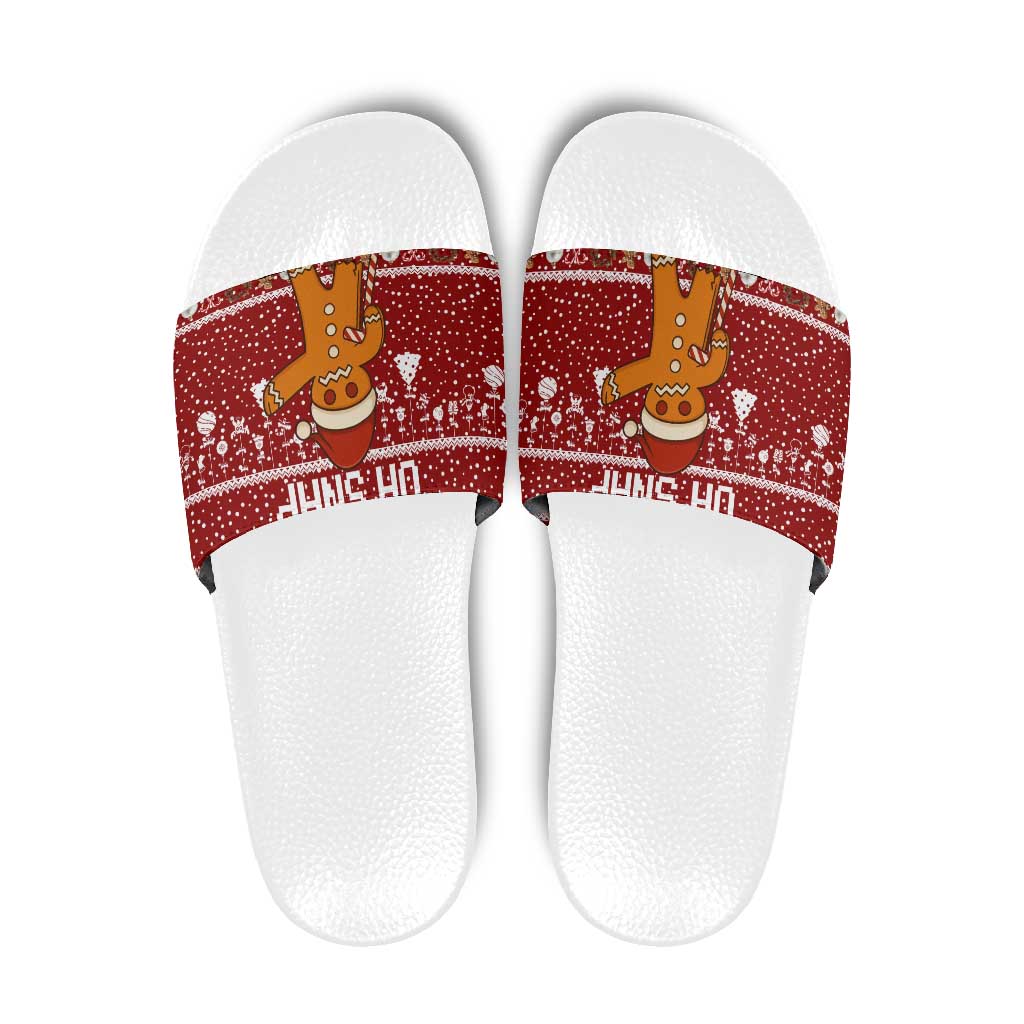 Oh Snap Christmas Slide Sandals Xmas Holiday Patterns - Wonder Print Shop