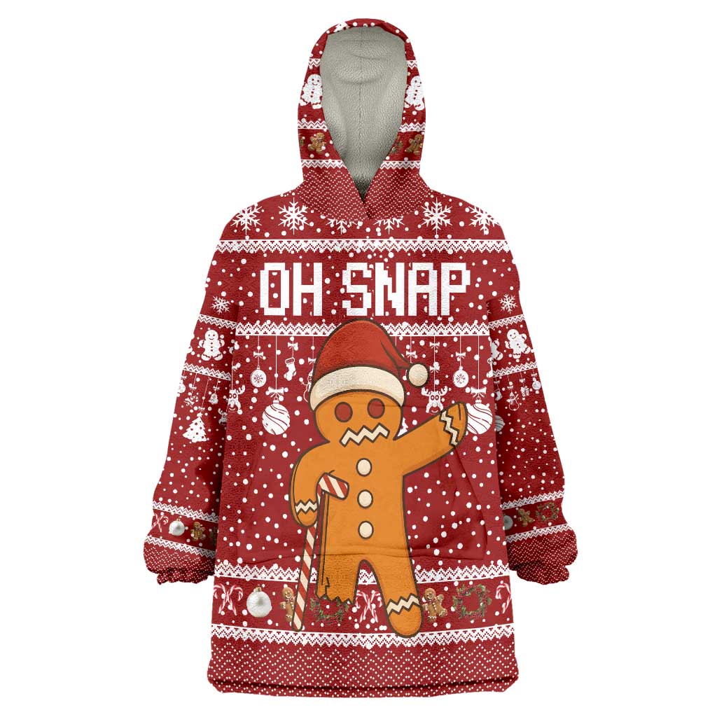 Oh Snap Christmas Wearable Blanket Hoodie Xmas Holiday Patterns - Wonder Print Shop