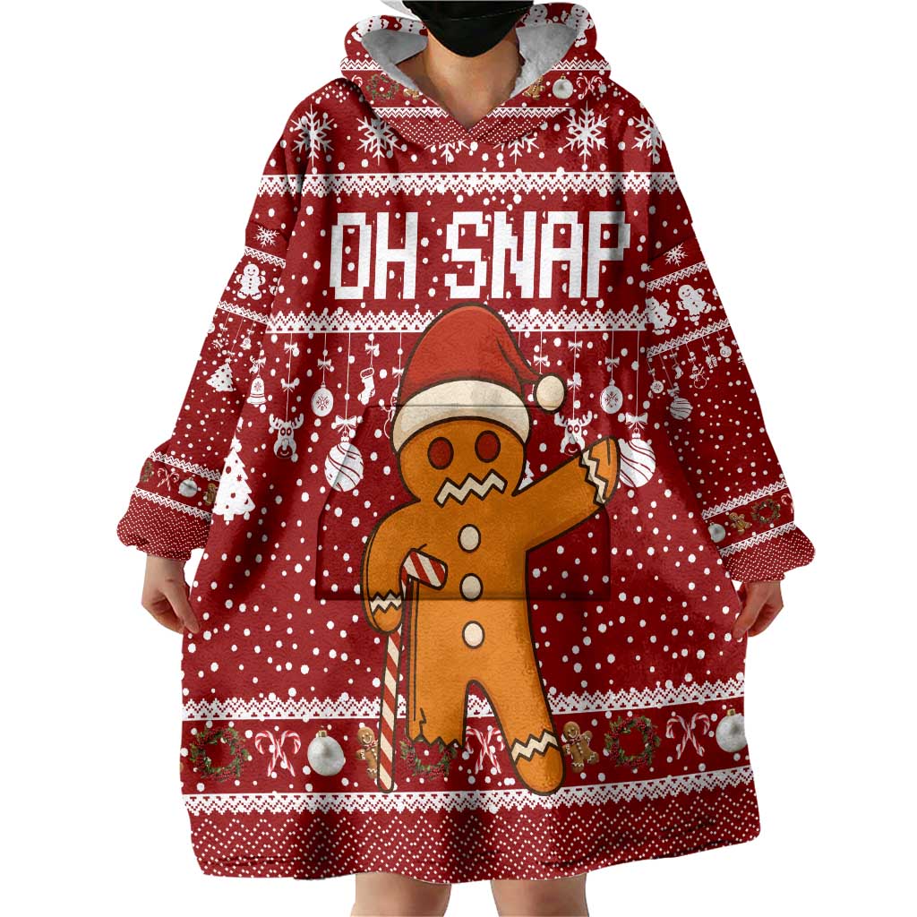 Oh Snap Christmas Wearable Blanket Hoodie Xmas Holiday Patterns - Wonder Print Shop