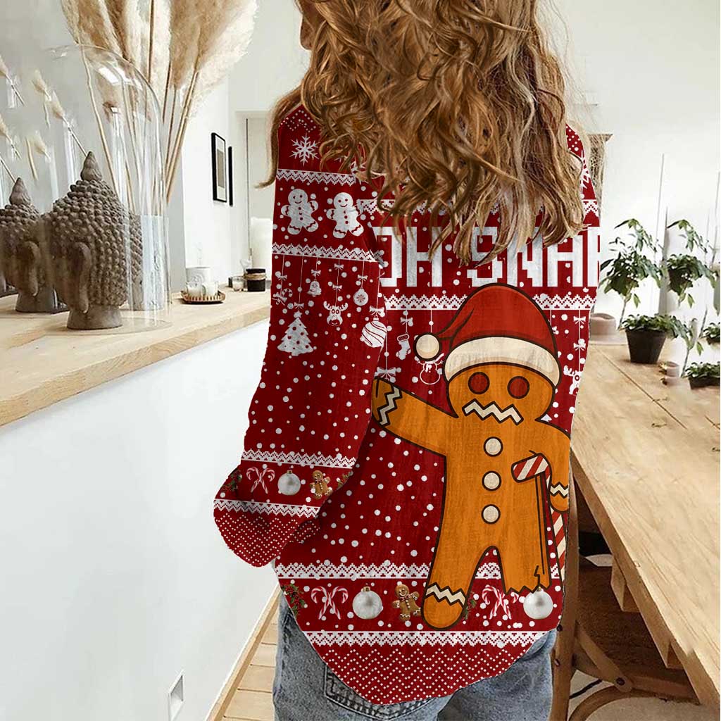 Oh Snap Christmas Women Casual Shirt Xmas Holiday Patterns - Wonder Print Shop