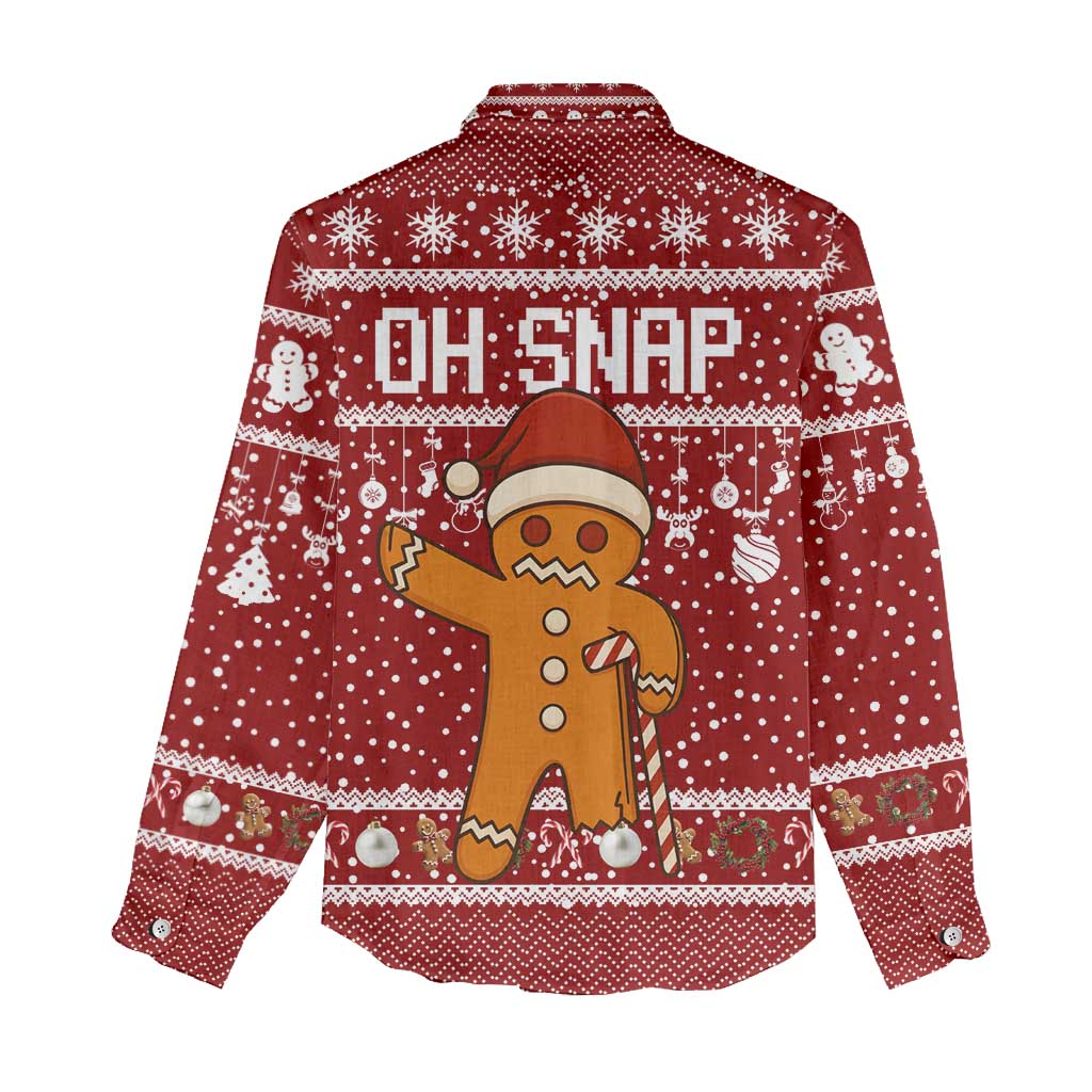 Oh Snap Christmas Women Casual Shirt Xmas Holiday Patterns - Wonder Print Shop