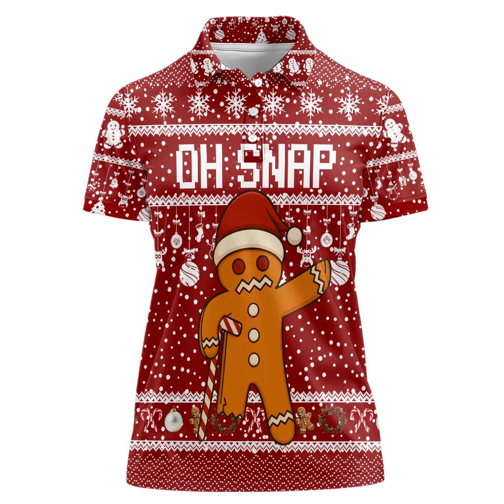 Oh Snap Christmas Women Polo Shirt Xmas Holiday Patterns - Wonder Print Shop