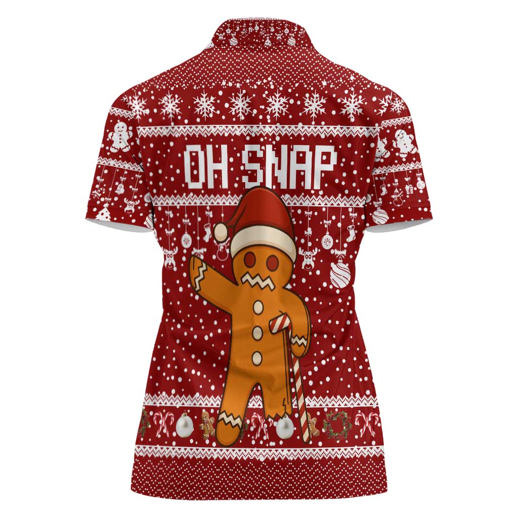 Oh Snap Christmas Women Polo Shirt Xmas Holiday Patterns - Wonder Print Shop