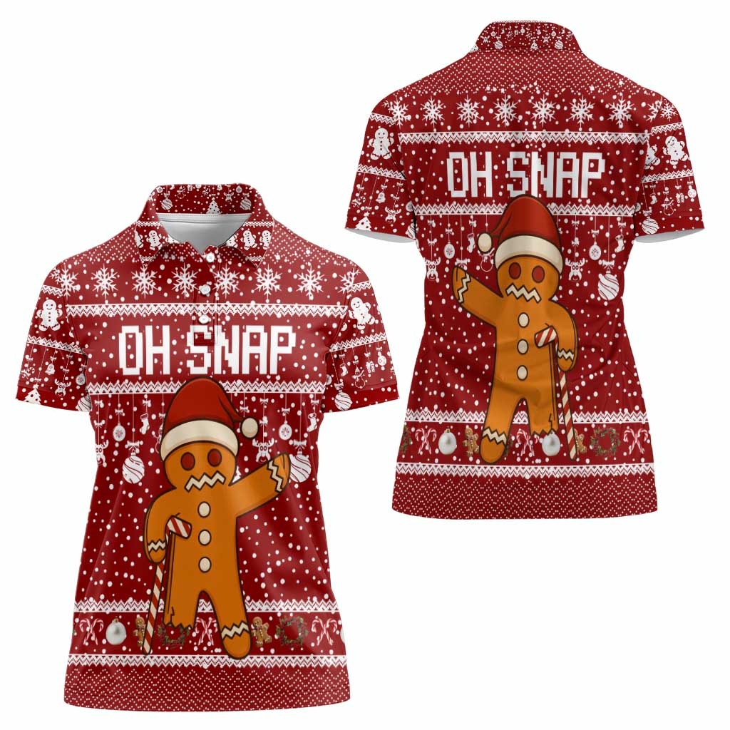 Oh Snap Christmas Women Polo Shirt Xmas Holiday Patterns - Wonder Print Shop
