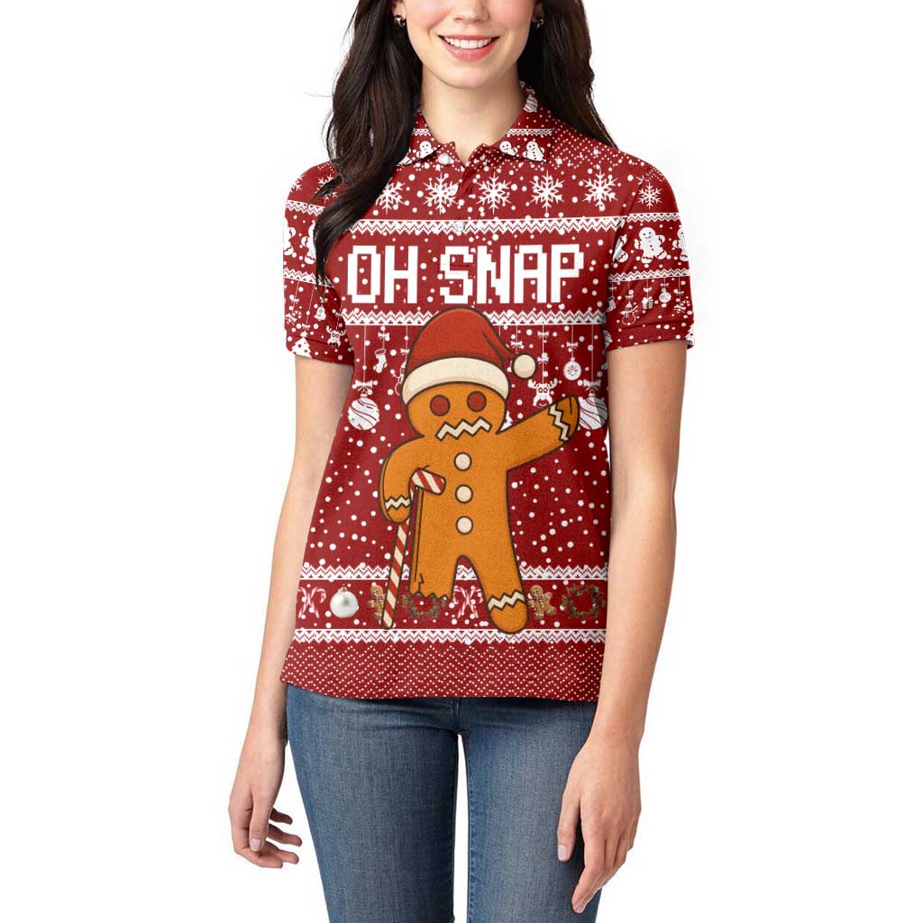 Oh Snap Christmas Women Polo Shirt Xmas Holiday Patterns - Wonder Print Shop