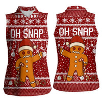 Oh Snap Christmas Women Sleeveless Polo Shirt Xmas Holiday Patterns - Wonder Print Shop