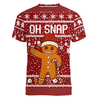 Oh Snap Christmas Women V-Neck T-Shirt Xmas Holiday Patterns - Wonder Print Shop