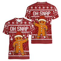 Oh Snap Christmas Women V-Neck T-Shirt Xmas Holiday Patterns - Wonder Print Shop