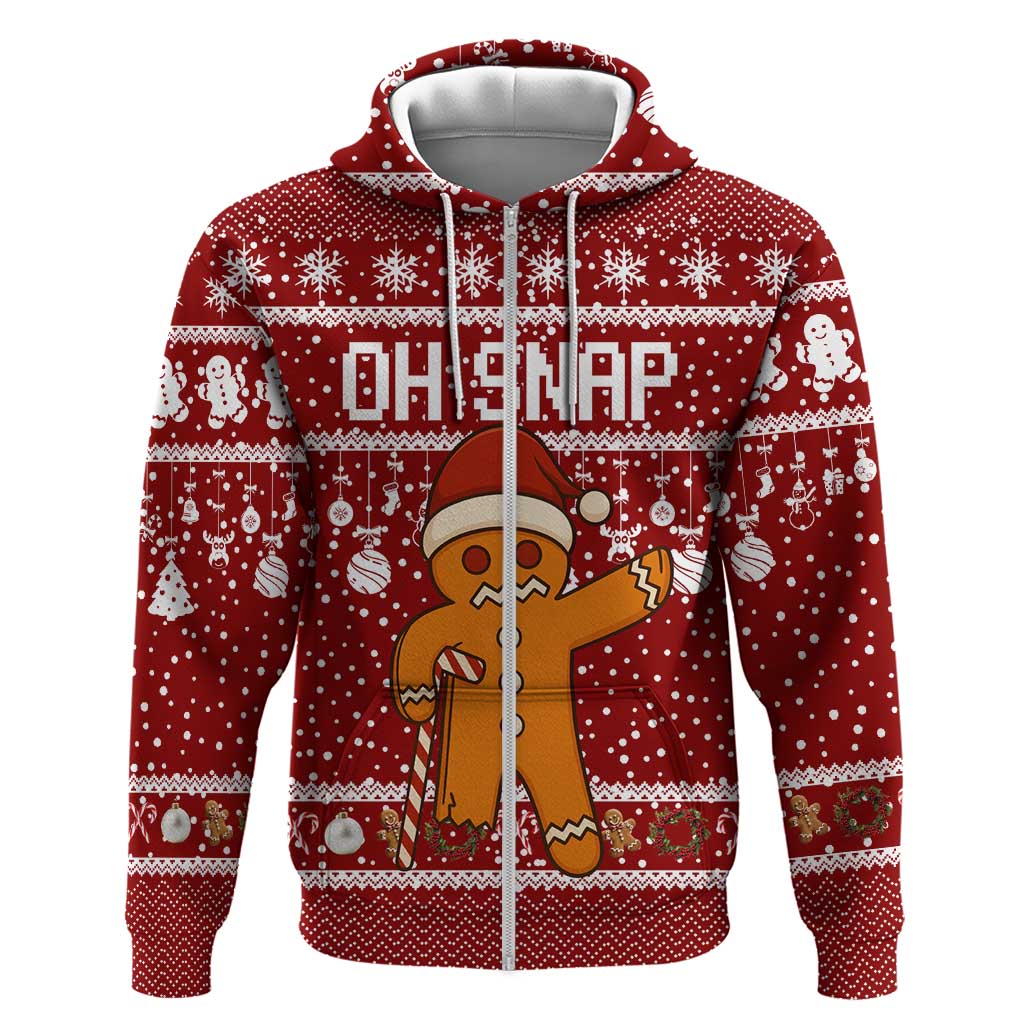 Oh Snap Christmas Zip Hoodie Xmas Holiday Patterns - Wonder Print Shop