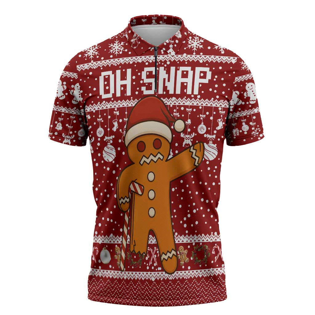 Oh Snap Christmas Zipper Polo Shirt Xmas Holiday Patterns - Wonder Print Shop