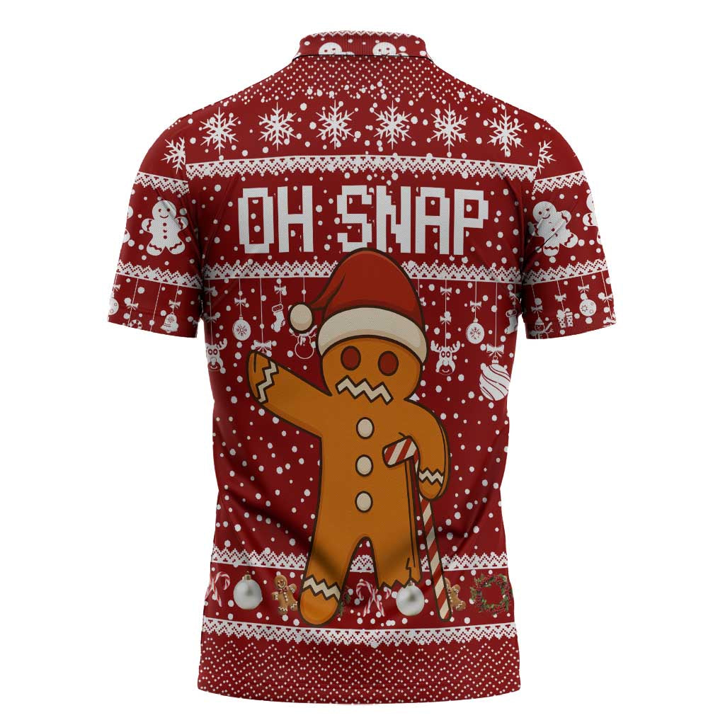 Oh Snap Christmas Zipper Polo Shirt Xmas Holiday Patterns - Wonder Print Shop
