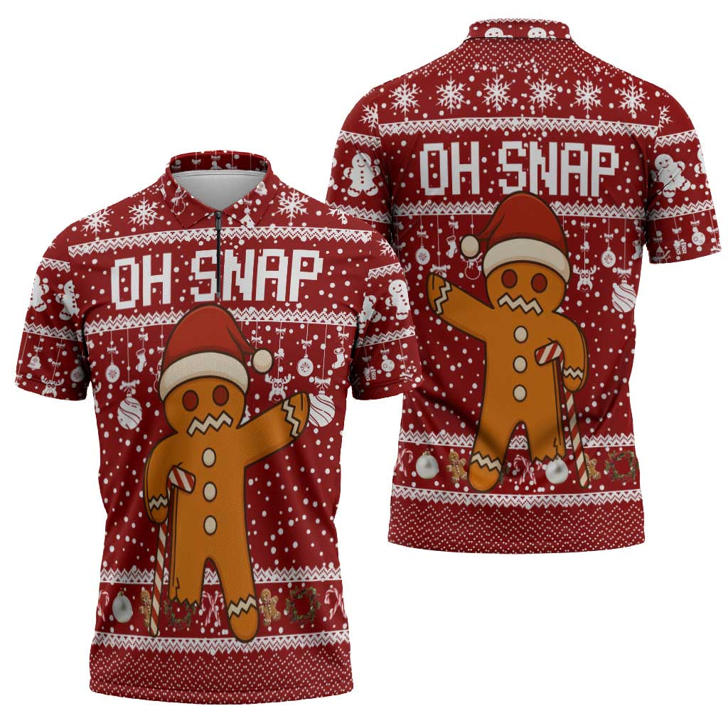 Oh Snap Christmas Zipper Polo Shirt Xmas Holiday Patterns - Wonder Print Shop