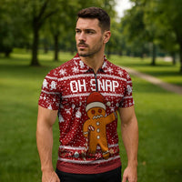 Oh Snap Christmas Zipper Polo Shirt Xmas Holiday Patterns - Wonder Print Shop
