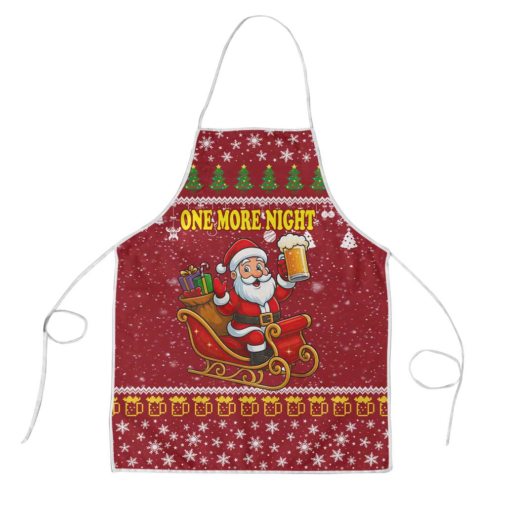 One More Night Santa Beer Christmas Apron Xmas Holiday Patterns - Wonder Print Shop