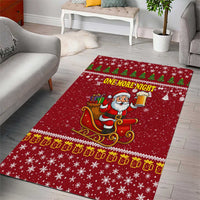 One More Night Santa Beer Christmas Area Rug Xmas Holiday Patterns - Wonder Print Shop