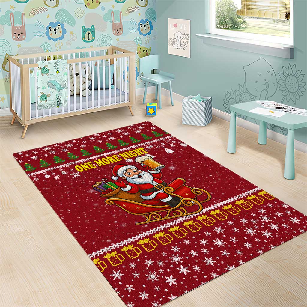 One More Night Santa Beer Christmas Area Rug Xmas Holiday Patterns - Wonder Print Shop
