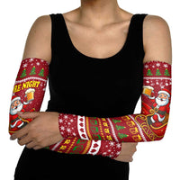 One More Night Santa Beer Christmas Arm Sleeves Xmas Holiday Patterns - Wonder Print Shop