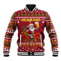 One More Night Santa Beer Christmas Baseball Jacket Xmas Holiday Patterns - Wonder Print Shop