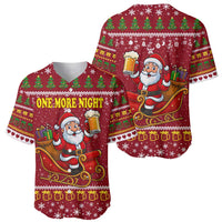 One More Night Santa Beer Christmas Baseball Jersey Xmas Holiday Patterns - Wonder Print Shop