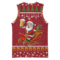 One More Night Santa Beer Christmas Basketball Jersey Xmas Holiday Patterns - Wonder Print Shop