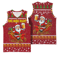 One More Night Santa Beer Christmas Basketball Jersey Xmas Holiday Patterns - Wonder Print Shop