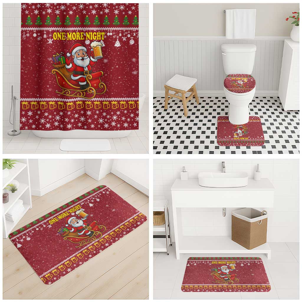 One More Night Santa Beer Christmas Bathroom Set Xmas Holiday Patterns - Wonder Print Shop