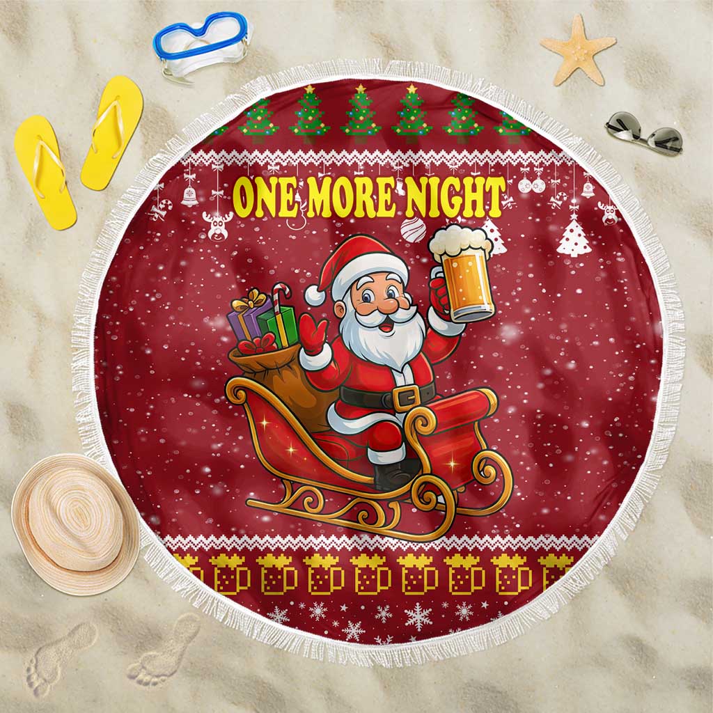 One More Night Santa Beer Christmas Beach Blanket Xmas Holiday Patterns - Wonder Print Shop