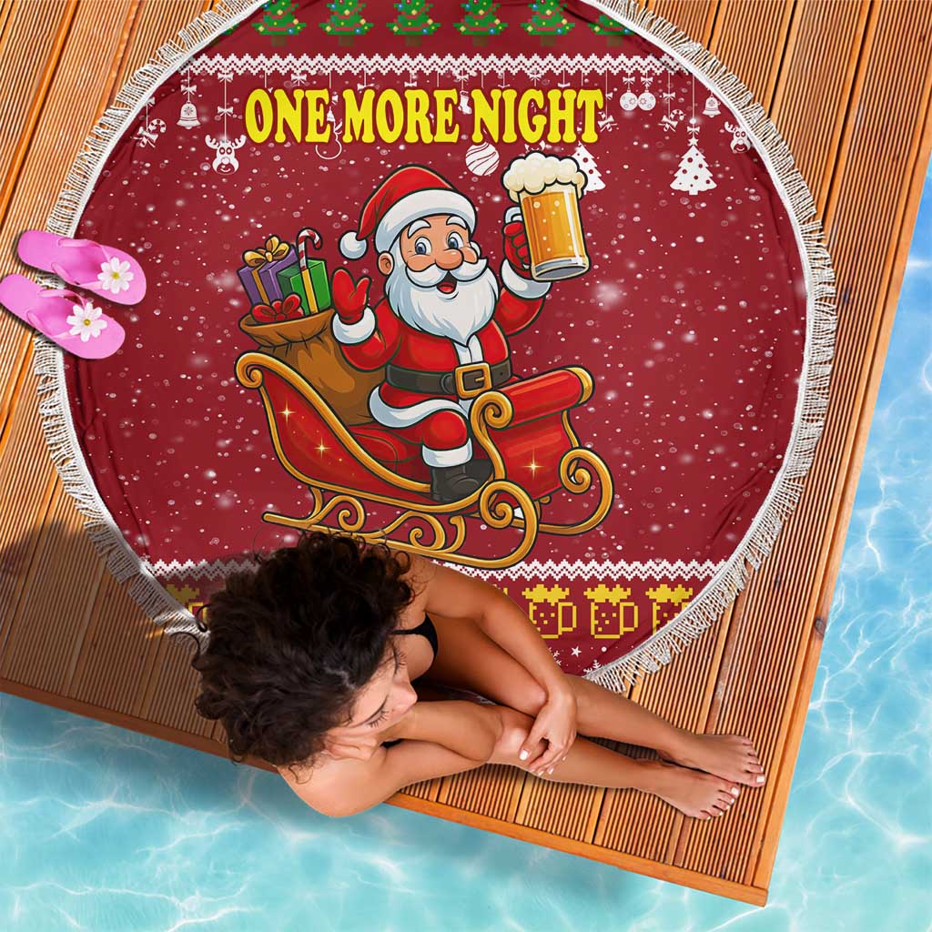 One More Night Santa Beer Christmas Beach Blanket Xmas Holiday Patterns - Wonder Print Shop