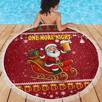 One More Night Santa Beer Christmas Beach Blanket Xmas Holiday Patterns - Wonder Print Shop