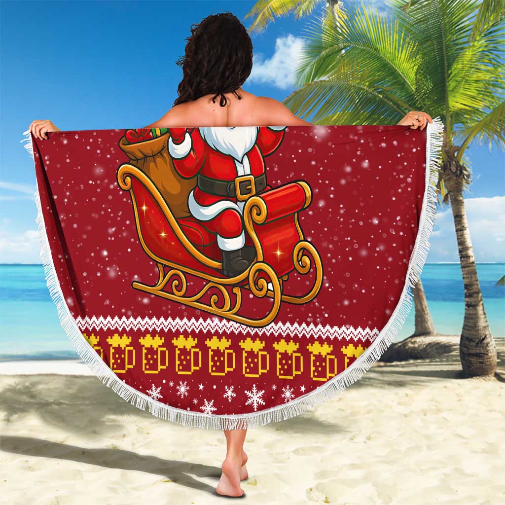 One More Night Santa Beer Christmas Beach Blanket Xmas Holiday Patterns - Wonder Print Shop