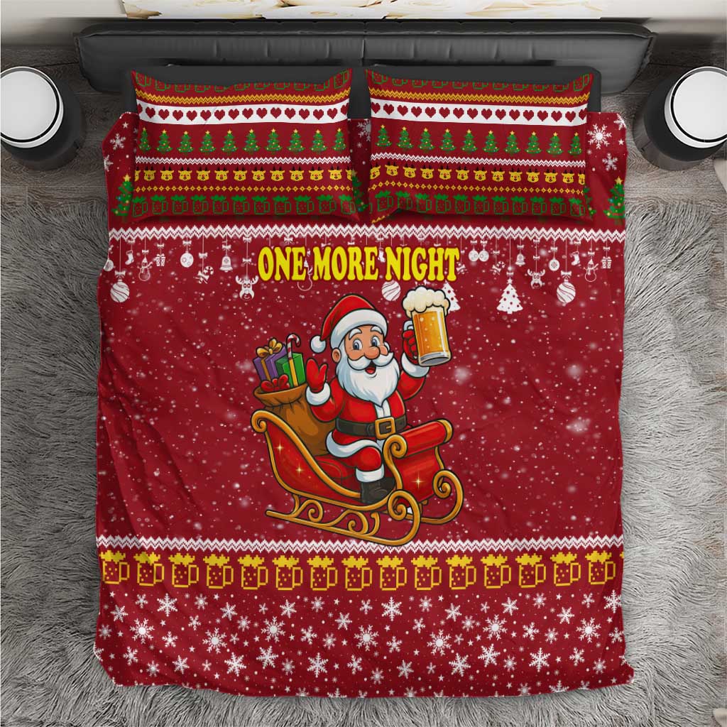 One More Night Santa Beer Christmas Bedding Set Xmas Holiday Patterns - Wonder Print Shop