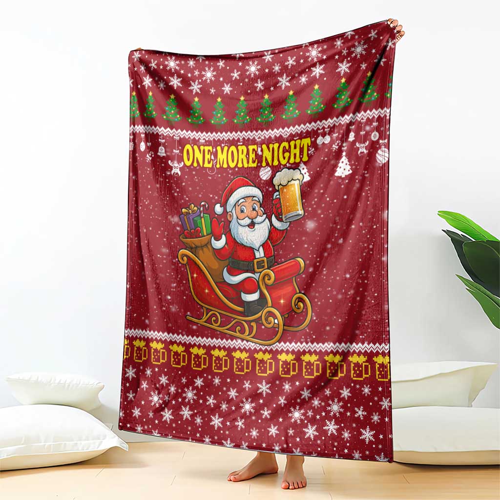 One More Night Santa Beer Christmas Blanket Xmas Holiday Patterns - Wonder Print Shop