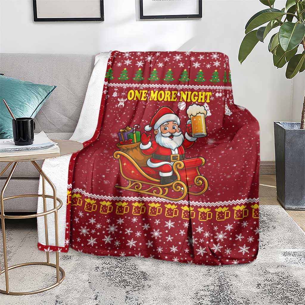 One More Night Santa Beer Christmas Blanket Xmas Holiday Patterns - Wonder Print Shop