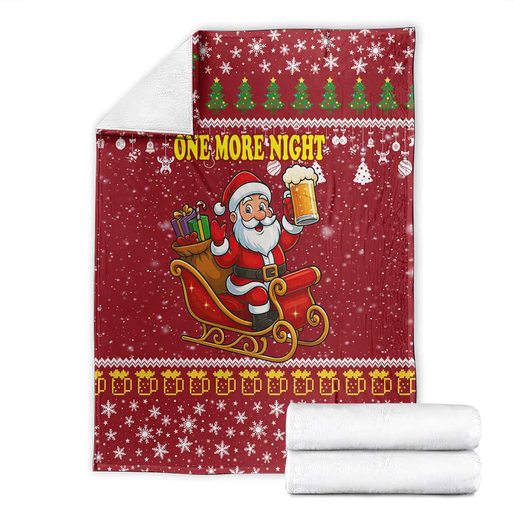 One More Night Santa Beer Christmas Blanket Xmas Holiday Patterns - Wonder Print Shop