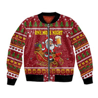 One More Night Santa Beer Christmas Bomber Jacket Xmas Holiday Patterns - Wonder Print Shop