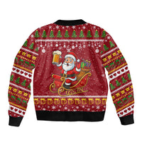 One More Night Santa Beer Christmas Bomber Jacket Xmas Holiday Patterns - Wonder Print Shop