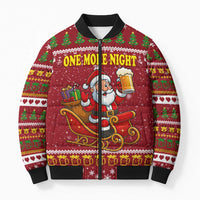 One More Night Santa Beer Christmas Bomber Puffer Jacket Xmas Holiday Patterns - Wonder Print Shop