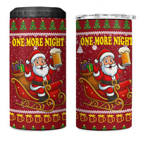 One More Night Santa Beer Christmas 4 in 1 Can Cooler Tumbler Xmas Holiday Patterns - Wonder Print Shop