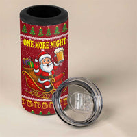 One More Night Santa Beer Christmas 4 in 1 Can Cooler Tumbler Xmas Holiday Patterns - Wonder Print Shop