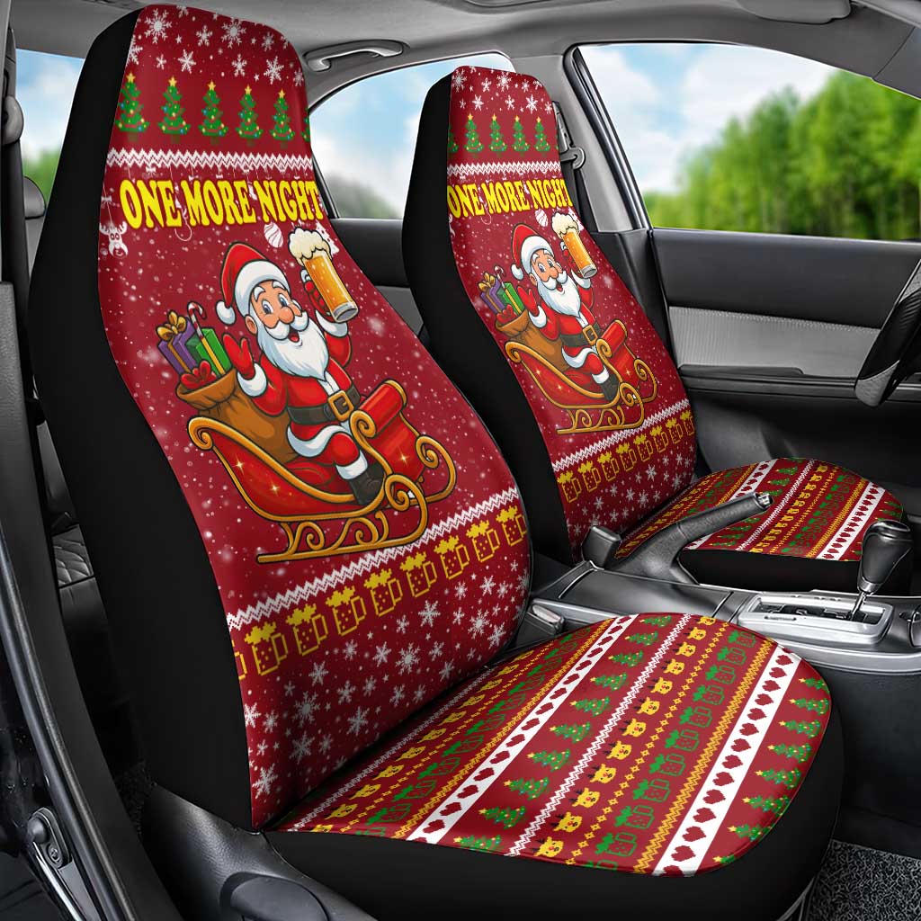 One More Night Santa Beer Christmas Car Seat Cover Xmas Holiday Patterns - Wonder Print Shop