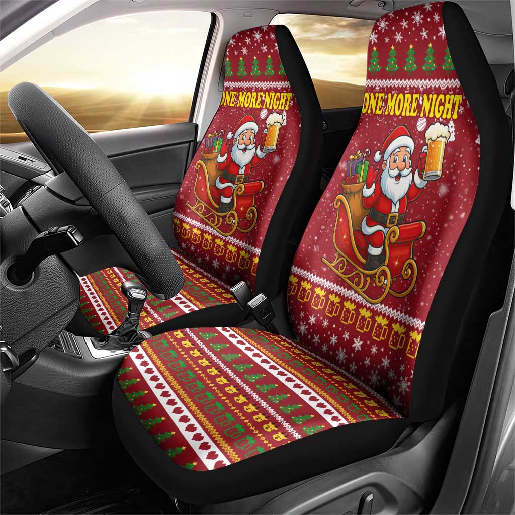 One More Night Santa Beer Christmas Car Seat Cover Xmas Holiday Patterns - Wonder Print Shop
